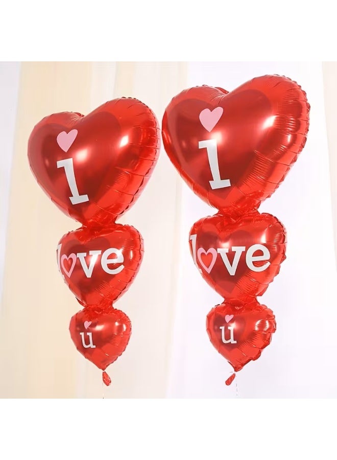 Mcolour Balloon Love Theme Red And Black Heart Shape Foil Balloons For Valentine's Day Anniversary Wedding Proposal And Birthday celebration - Image 2